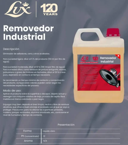 Descripción removedor industrial para pisos